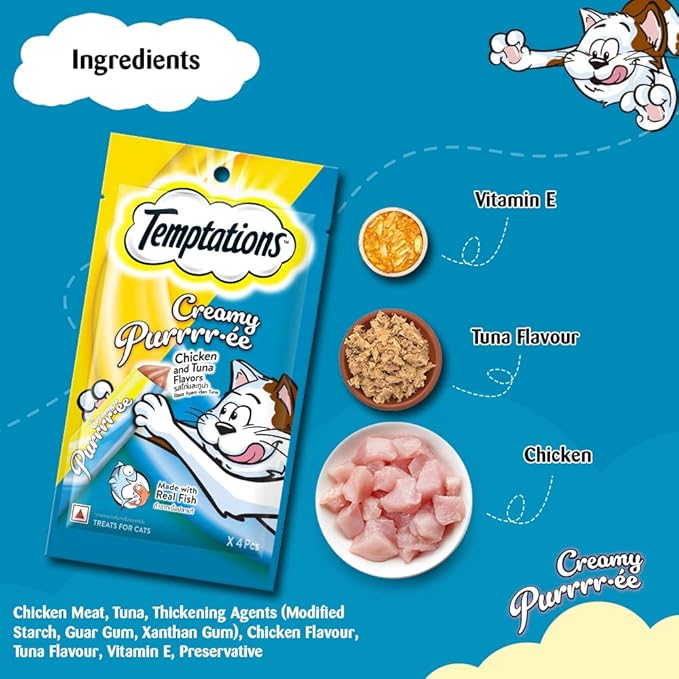 Temptations Adult Creamy Purrrr-Ee Cat Treats, 48G (1 Pieces)